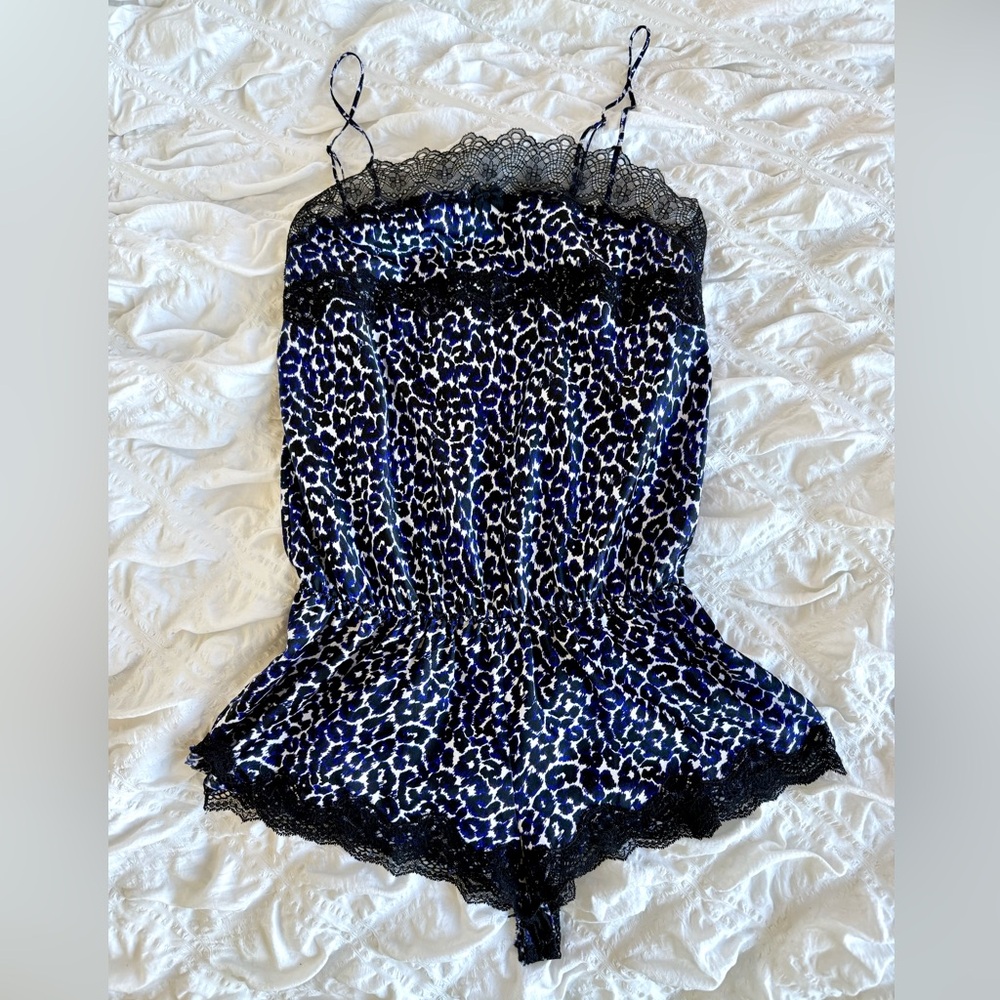 Victoria’s Secret Cheetah Print Satin Teddy Romper